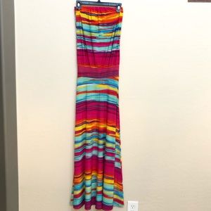 Veronica M strapless drop waist maxi dress XS